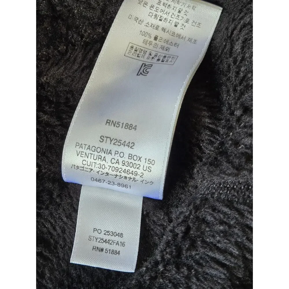 Patagonia Women's Re-Tool Snap T Pullover Black fuzzy fleece jacket Size Medium - Picture 6 of 7
